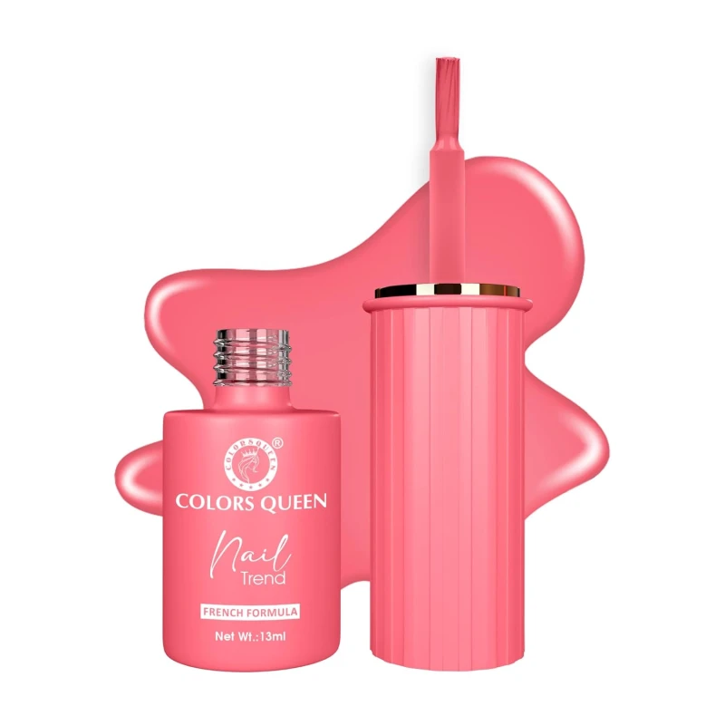 Colors Queen Nail Trend Glossy Nail Polish | Chip Resisting & Quick Drying Nail Paint with High Shine | 7 Toxin Free Formula | Vegan & Cruelty Free | Long Lasting & Vibrant Nail Paint for Women ( Pubble Gum Burs, 13ml) thumbnail 2